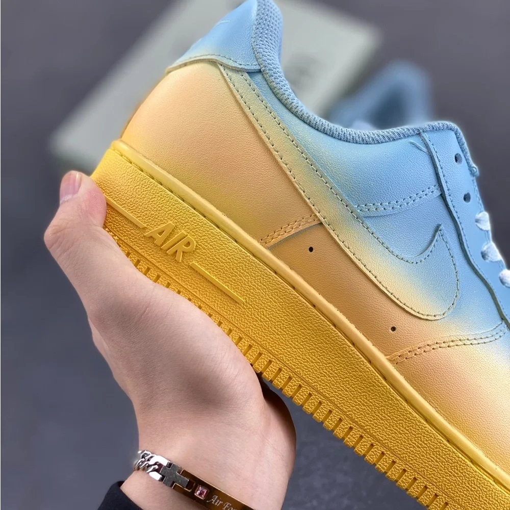 Nike Air Force 1 Low Pastel Blue to Yellow Fade